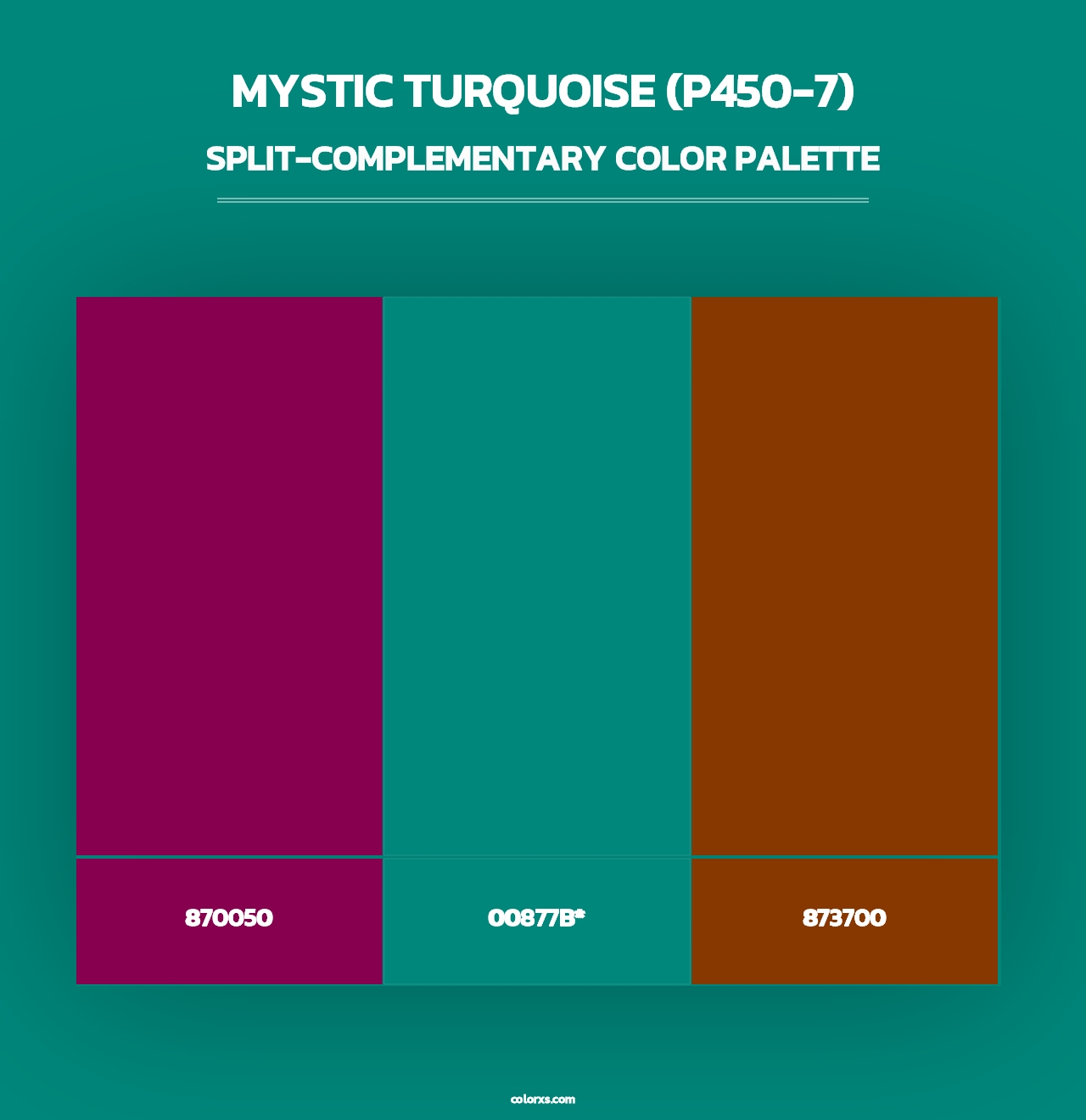 Mystic Turquoise (P450-7) - Split-Complementary Color Palette