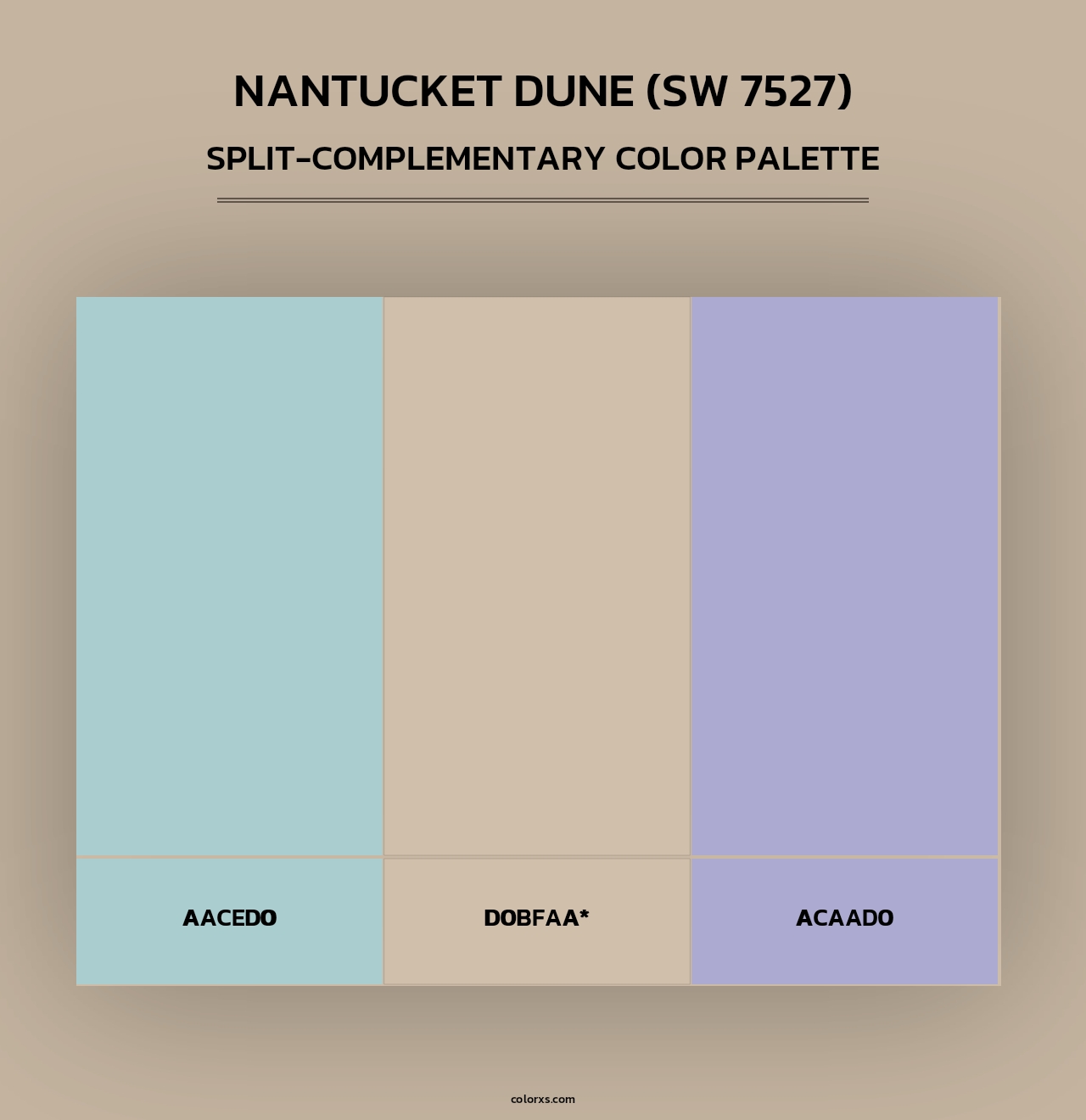 Nantucket Dune (SW 7527) - Split-Complementary Color Palette