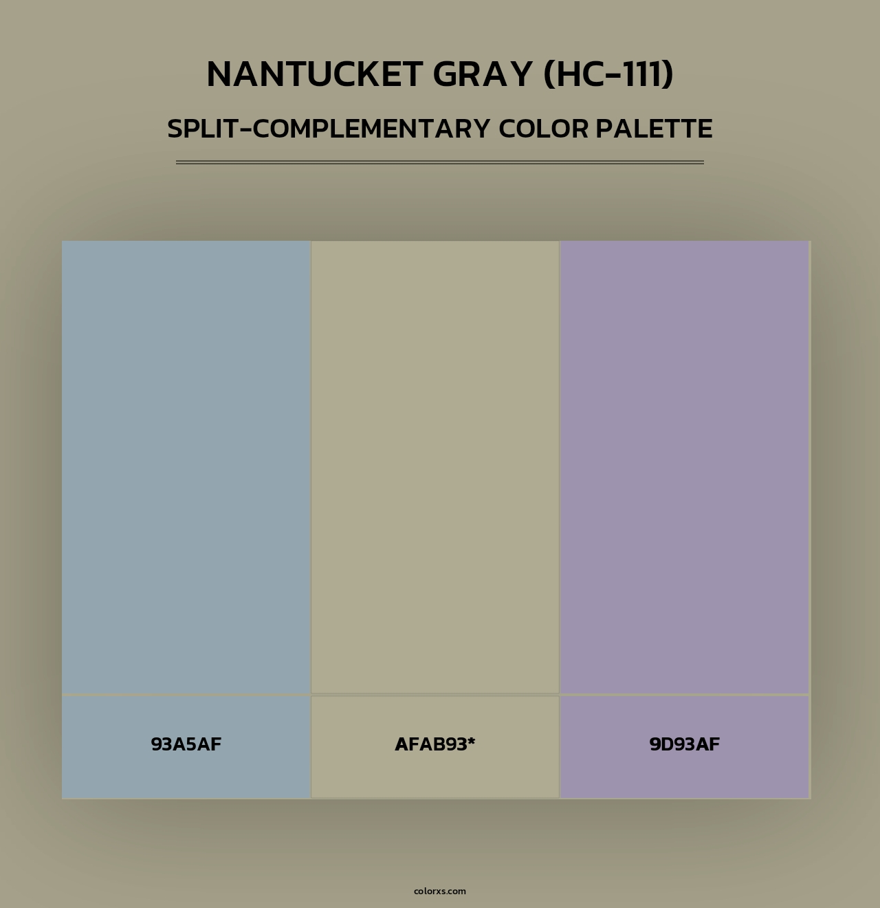 Nantucket Gray (HC-111) - Split-Complementary Color Palette