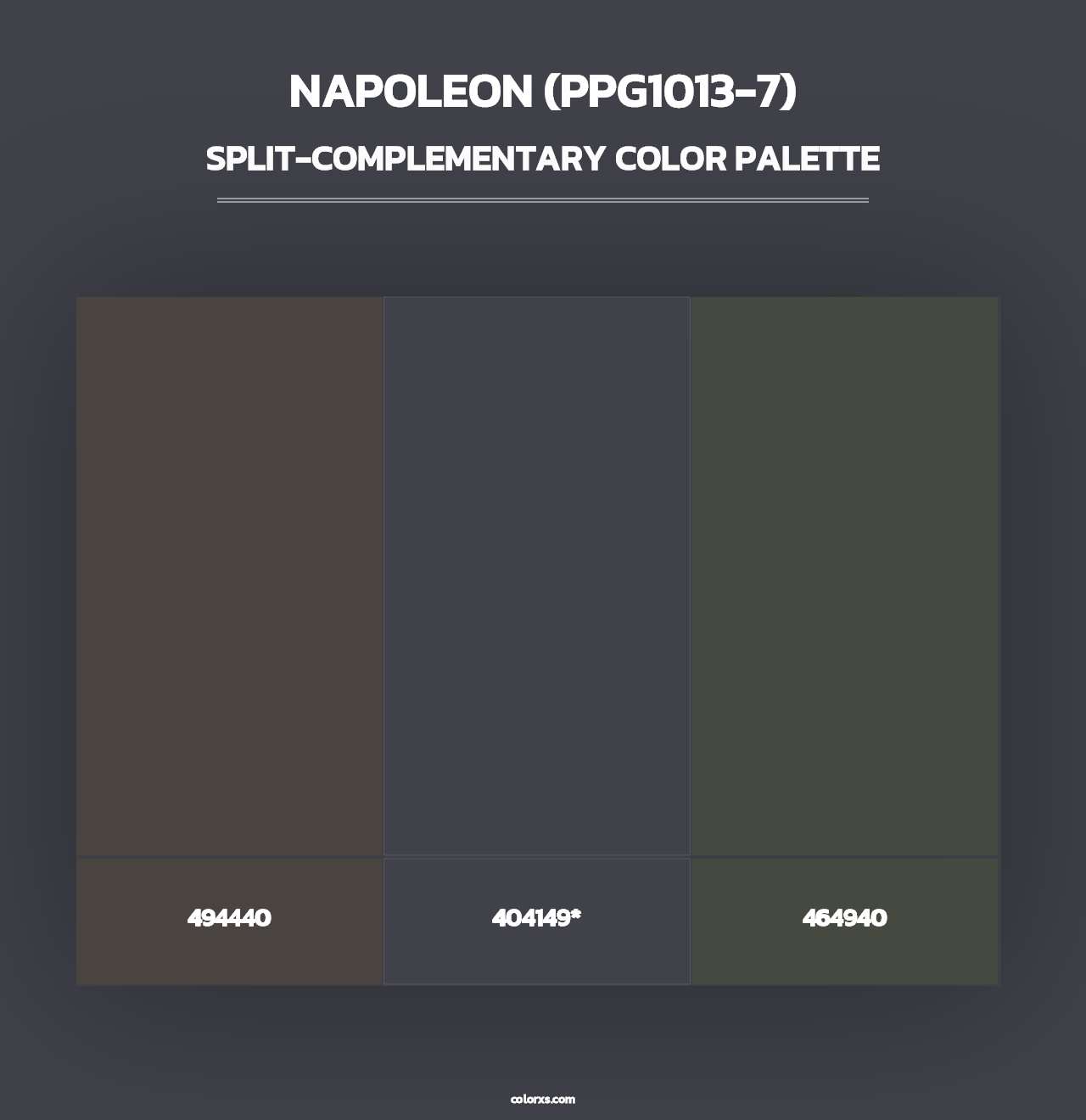 Napoleon (PPG1013-7) - Split-Complementary Color Palette