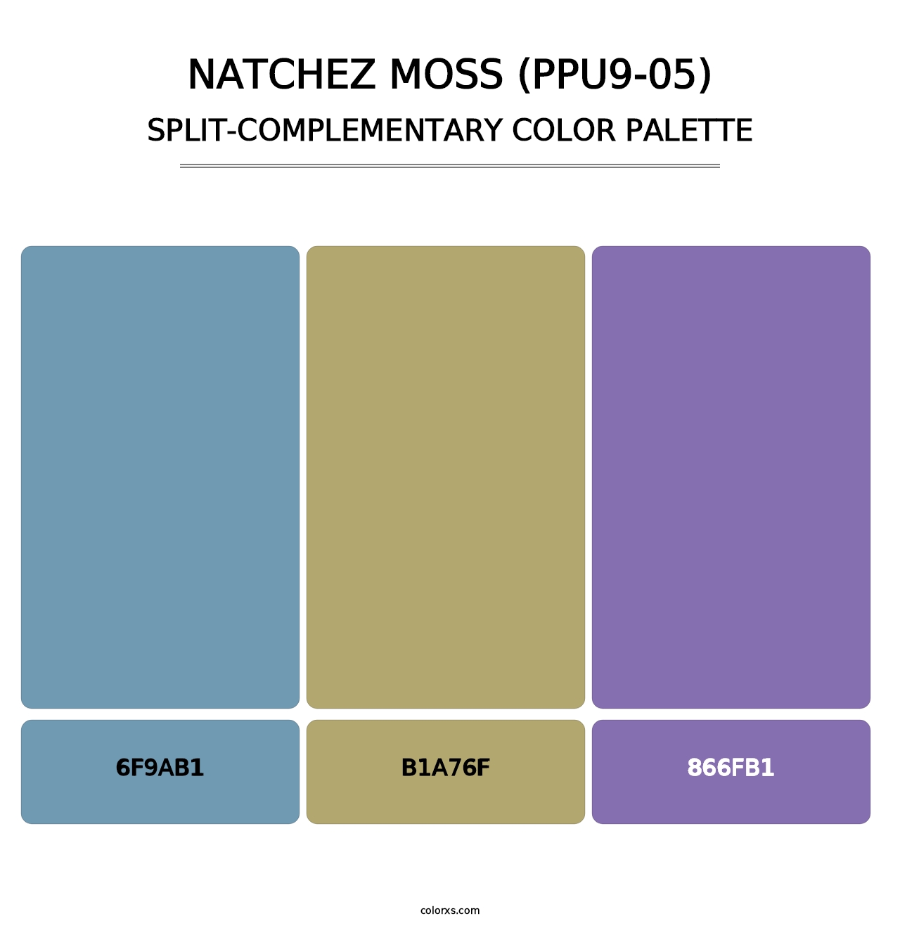 Natchez Moss (PPU9-05) - Split-Complementary Color Palette