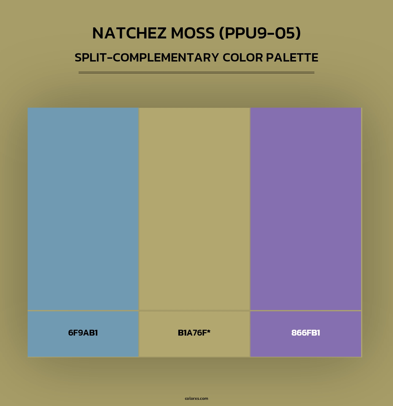 Natchez Moss (PPU9-05) - Split-Complementary Color Palette
