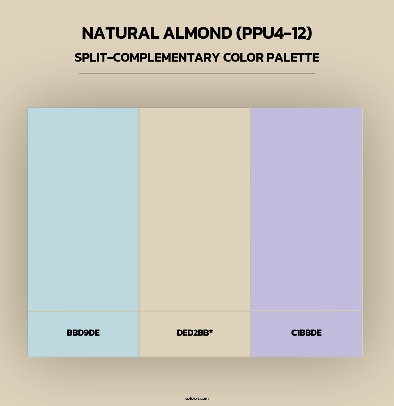 Natural Almond (PPU4-12) - Split-Complementary Color Palette