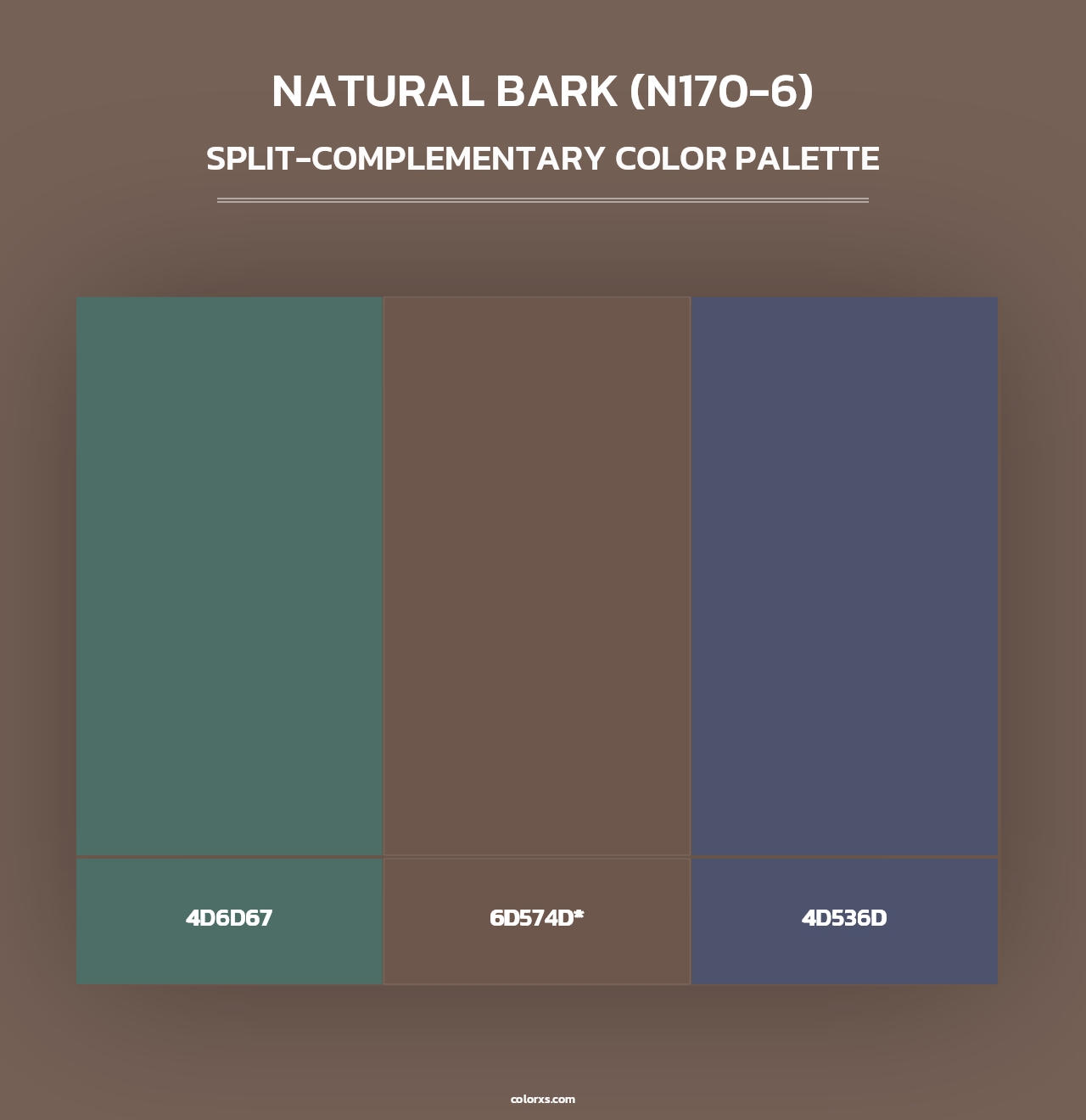 Natural Bark (N170-6) - Split-Complementary Color Palette