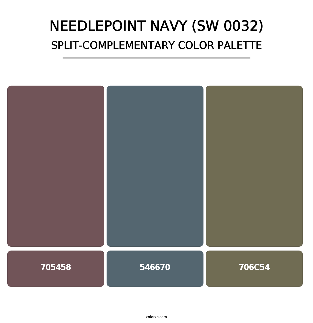 Needlepoint Navy (SW 0032) - Split-Complementary Color Palette