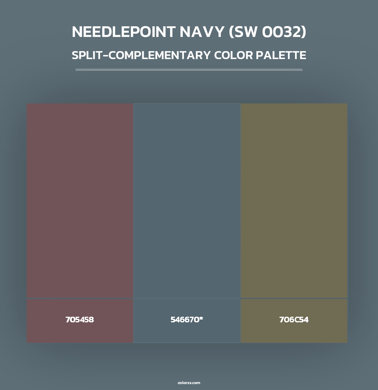 Needlepoint Navy (SW 0032) - Split-Complementary Color Palette