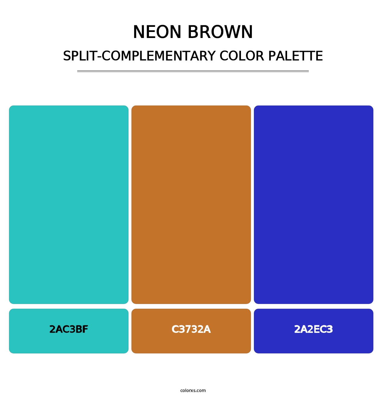 Neon Brown - Split-Complementary Color Palette