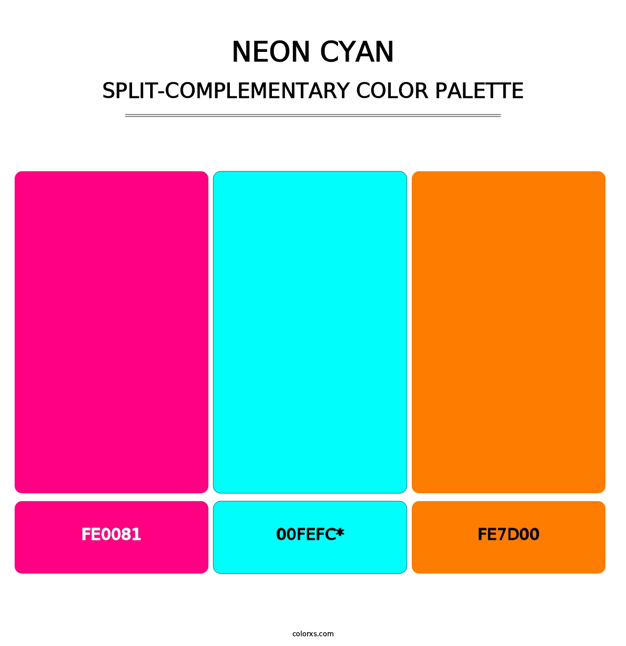 Neon Cyan - Split-Complementary Color Palette