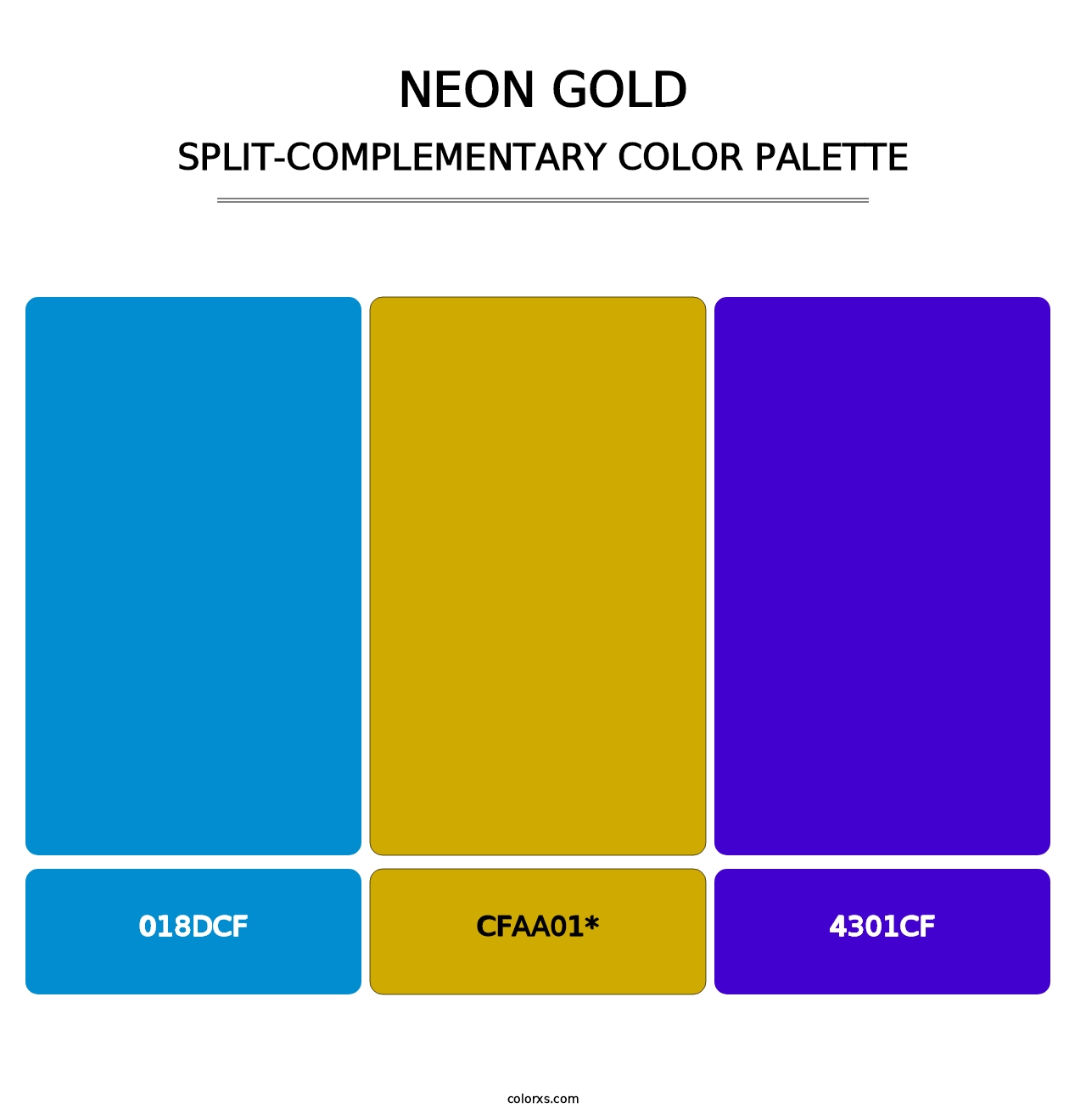 Neon Gold - Split-Complementary Color Palette