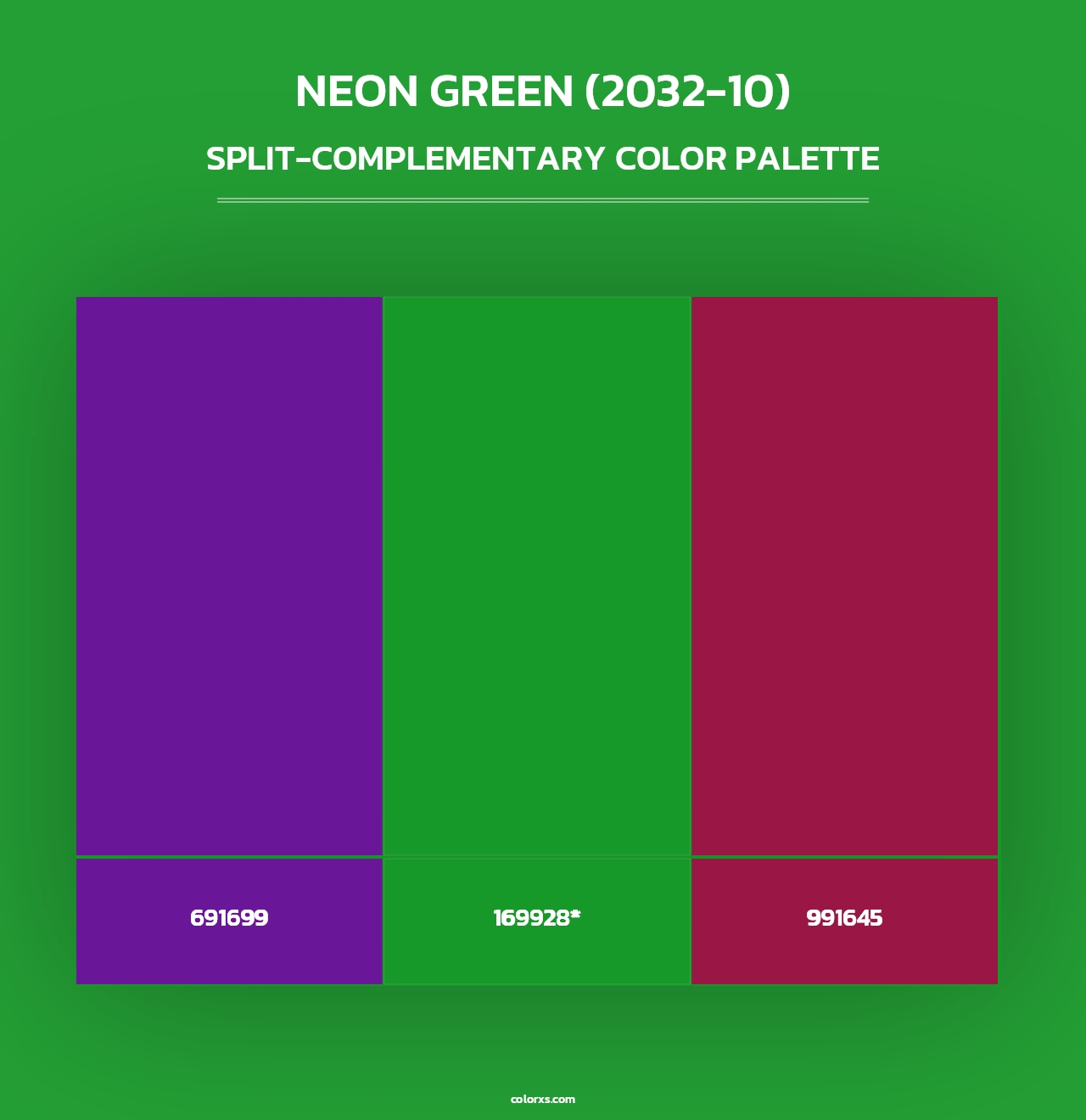 Neon Green (2032-10) - Split-Complementary Color Palette