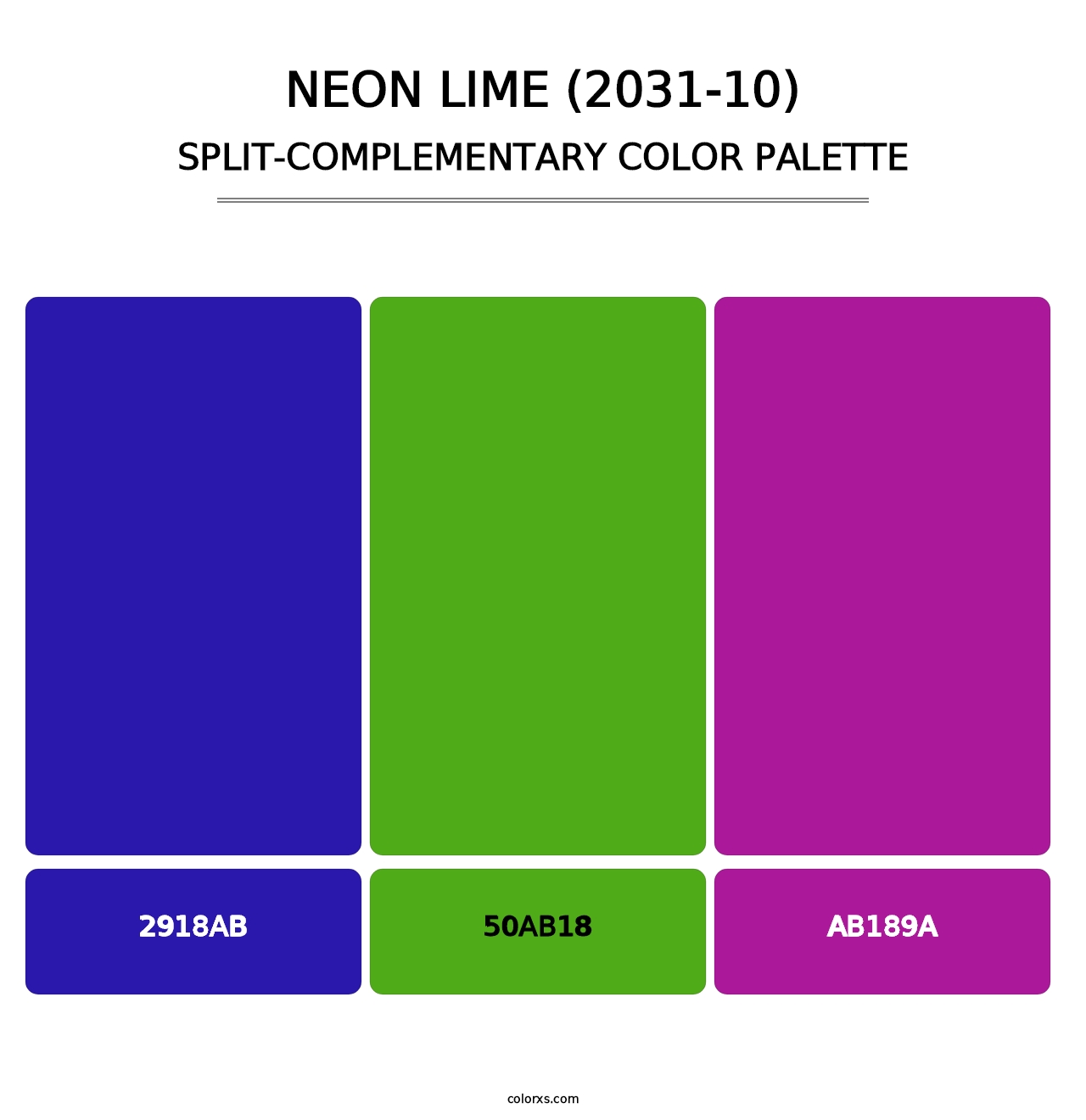 Neon Lime (2031-10) - Split-Complementary Color Palette