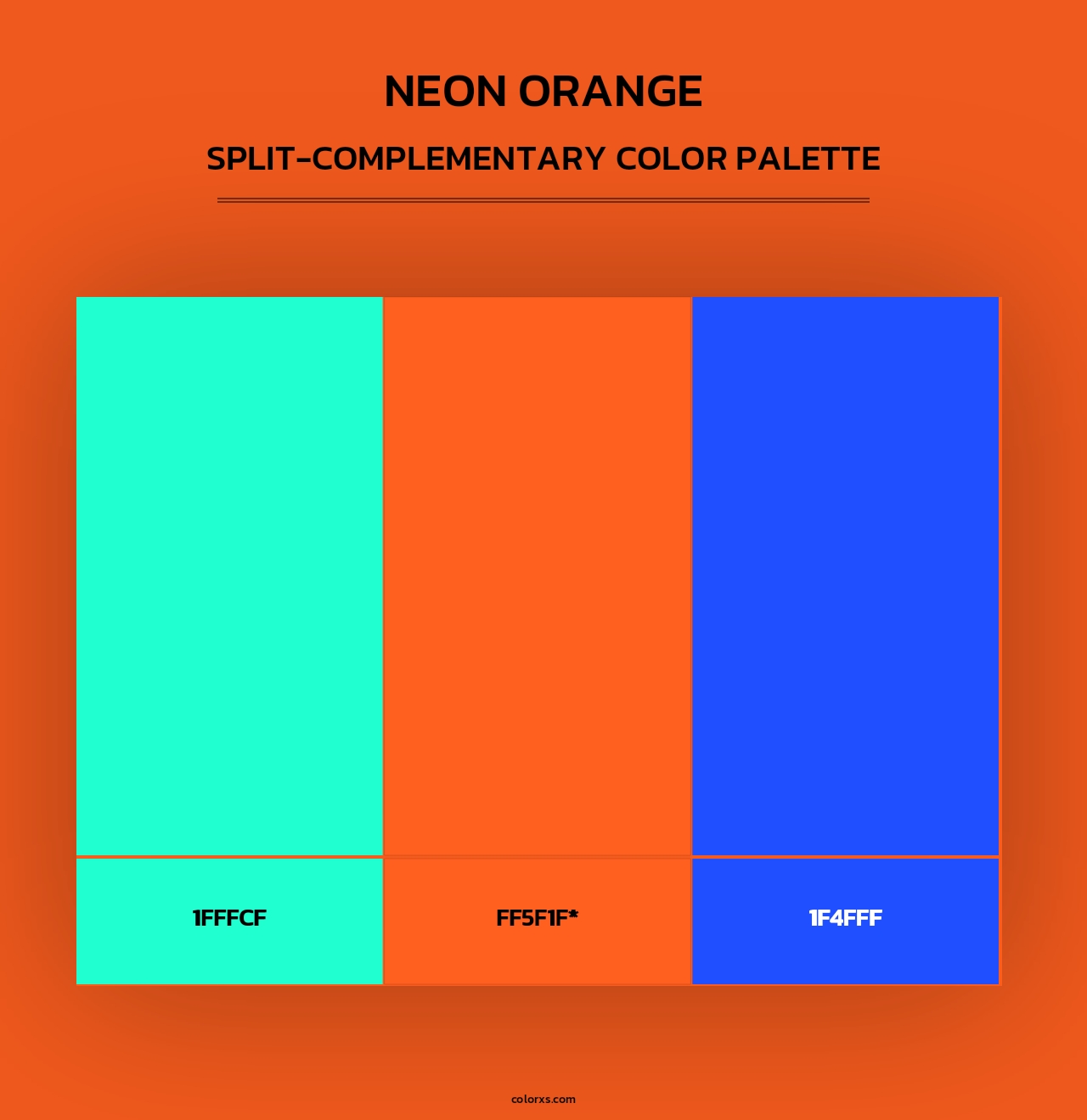 Neon Orange - Split-Complementary Color Palette