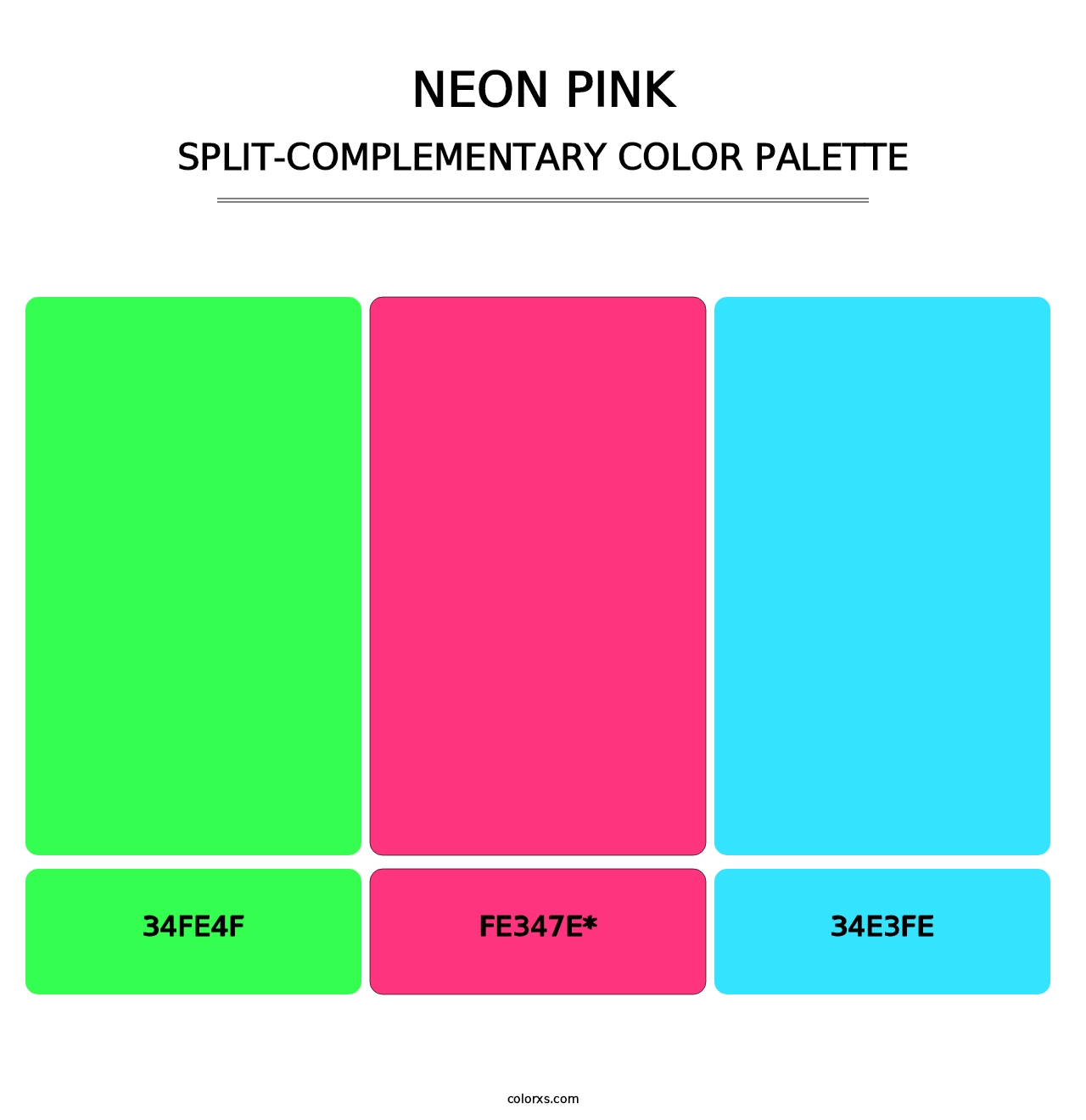 Neon Pink - Split-Complementary Color Palette