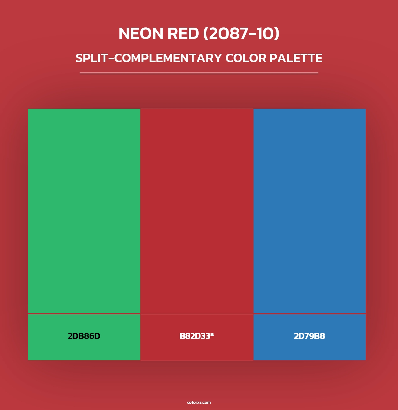 Neon Red (2087-10) - Split-Complementary Color Palette