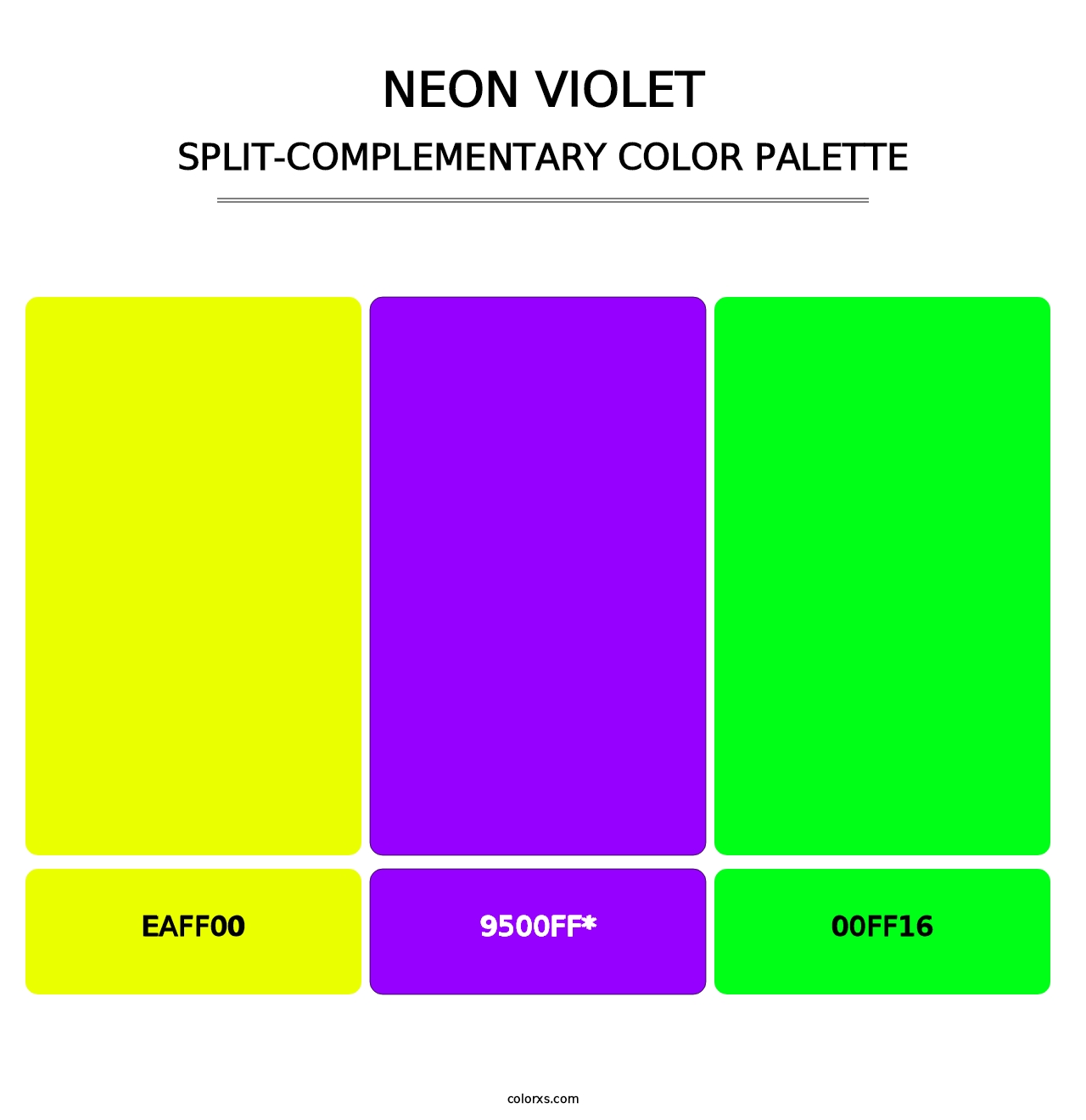 Neon Violet - Split-Complementary Color Palette