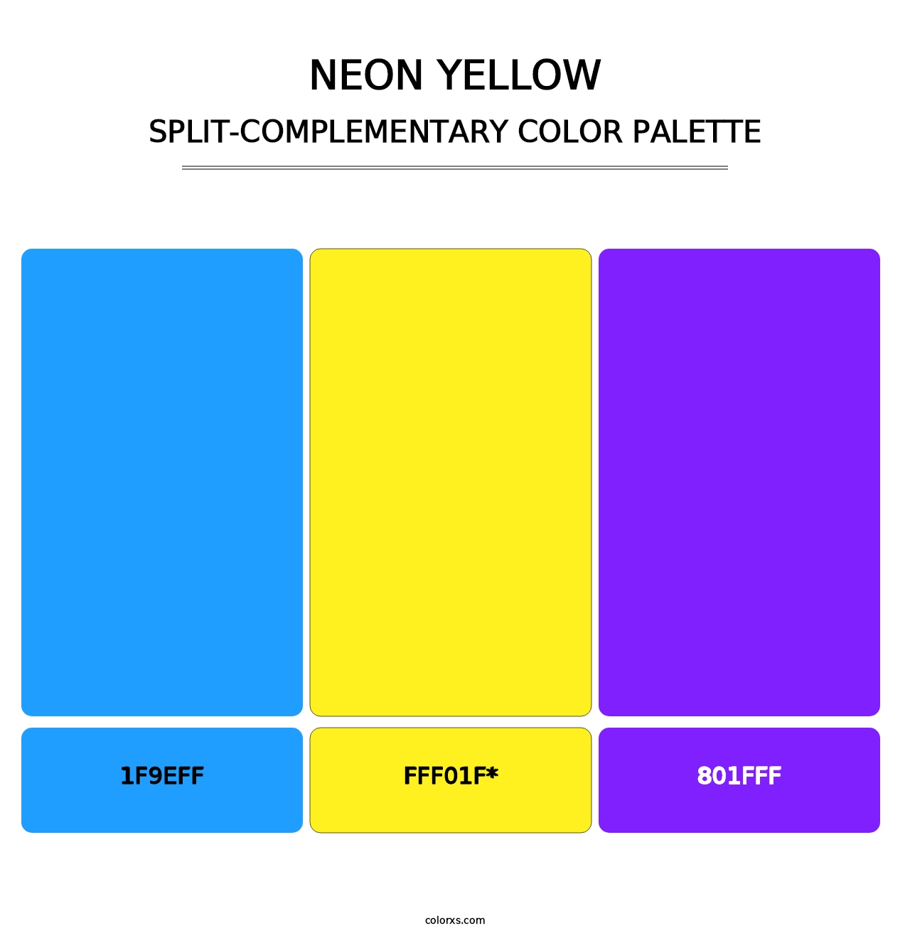 Neon Yellow - Split-Complementary Color Palette