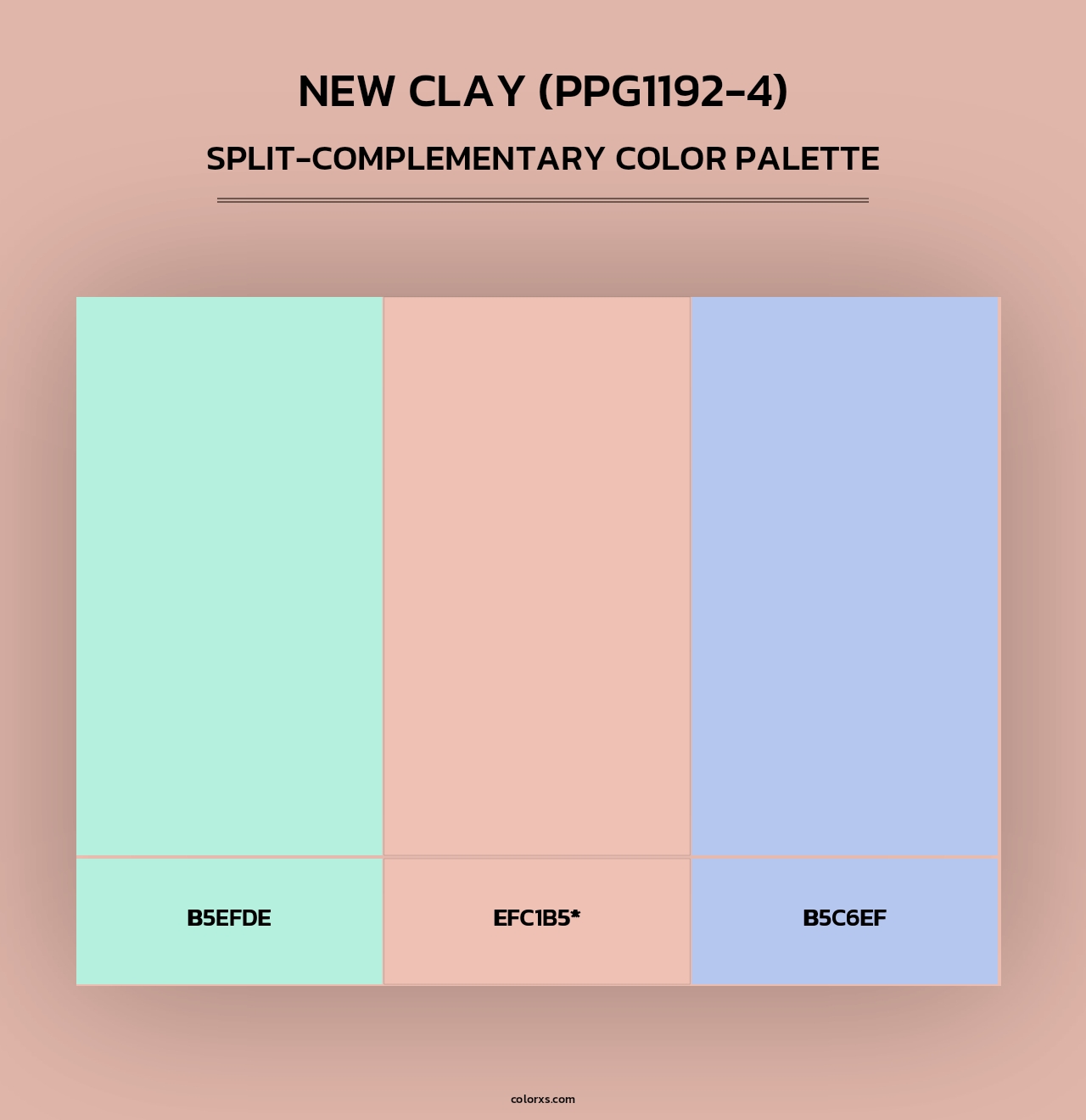 New Clay (PPG1192-4) - Split-Complementary Color Palette