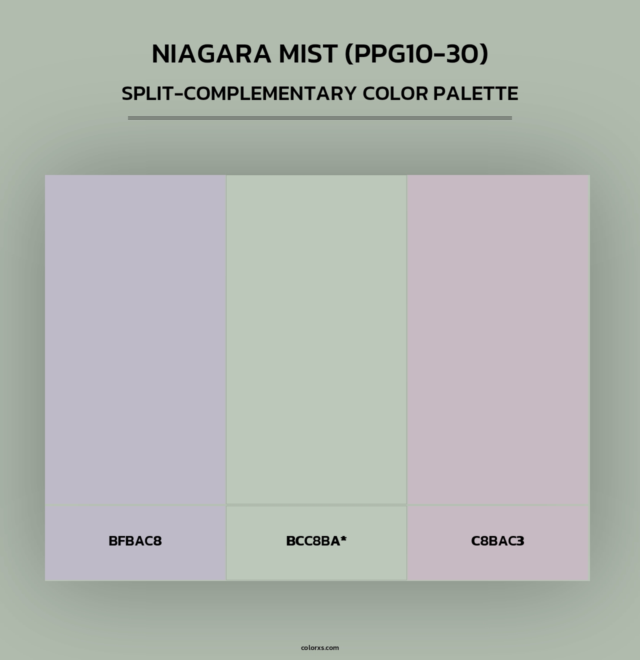 Niagara Mist (PPG10-30) - Split-Complementary Color Palette