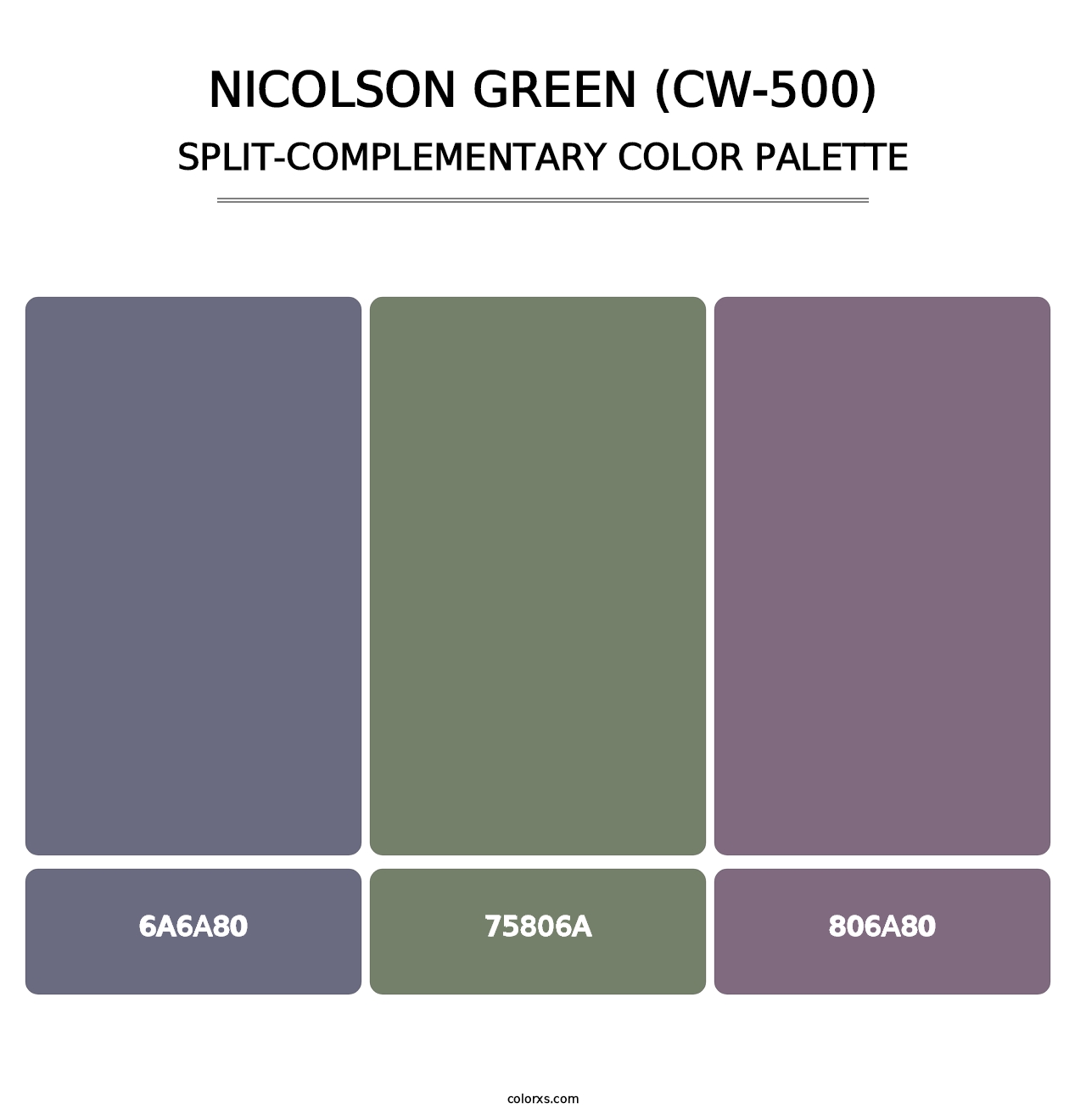 Nicolson Green (CW-500) - Split-Complementary Color Palette