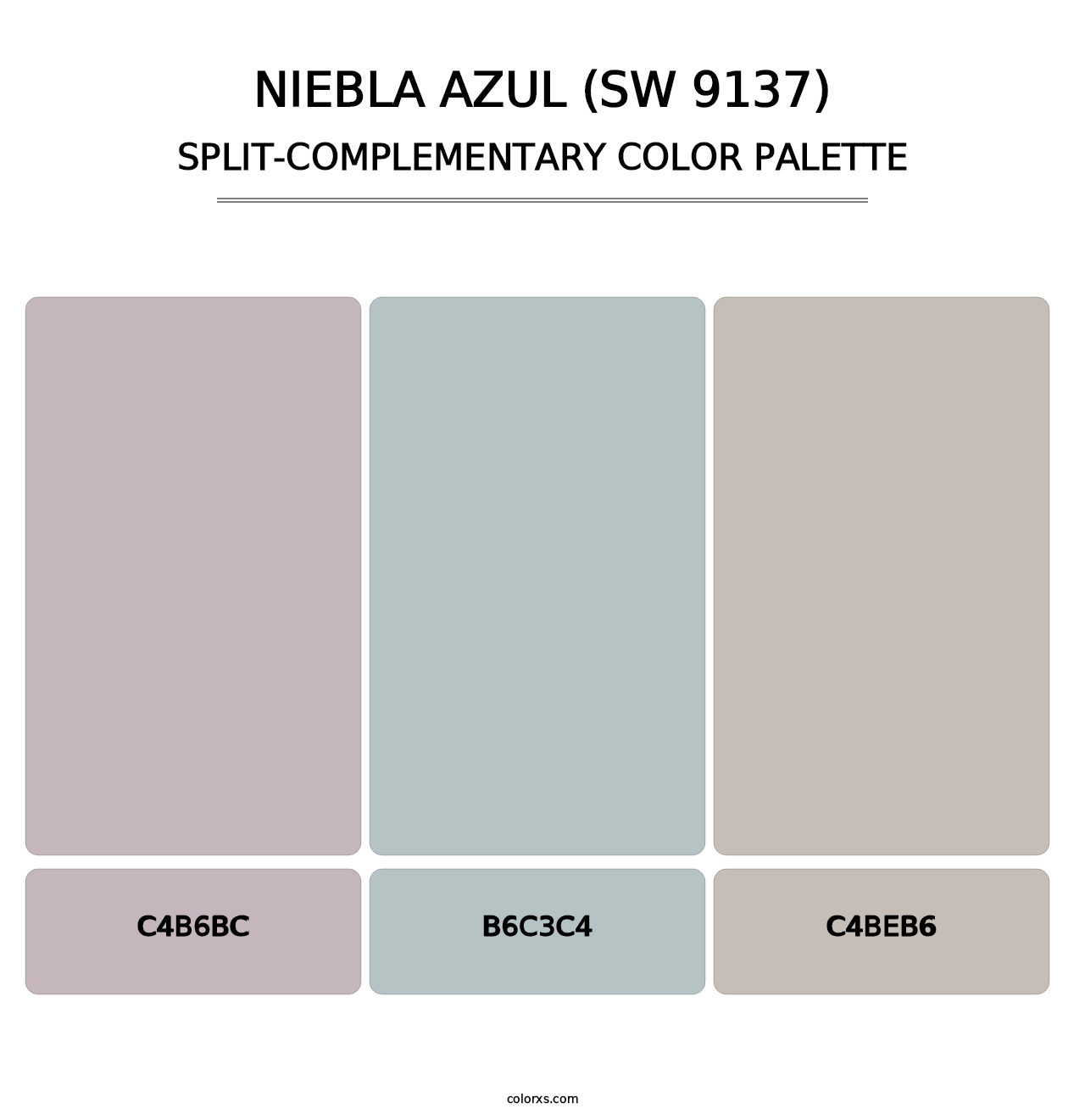 Niebla Azul (SW 9137) - Split-Complementary Color Palette