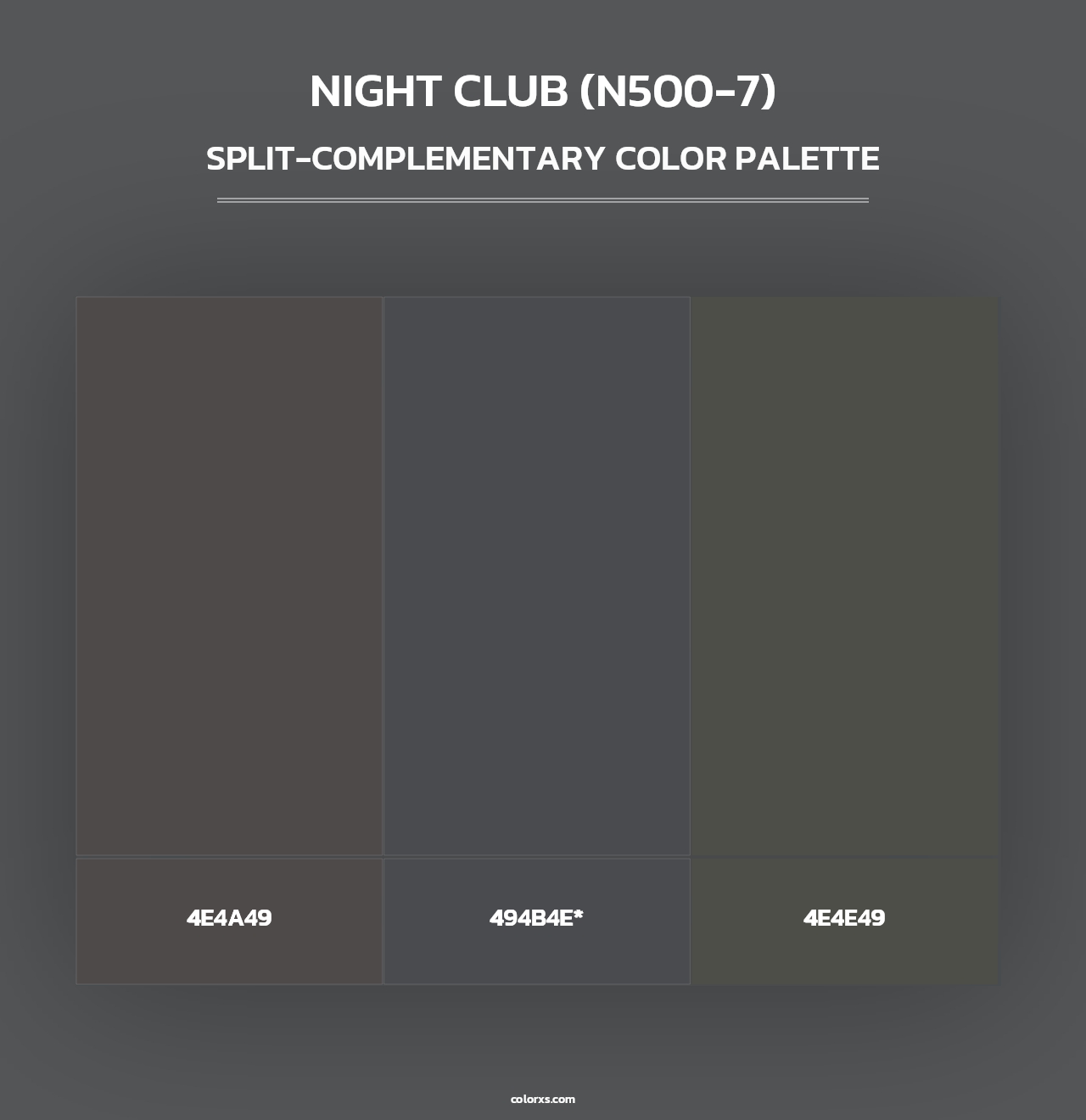 Night Club (N500-7) - Split-Complementary Color Palette