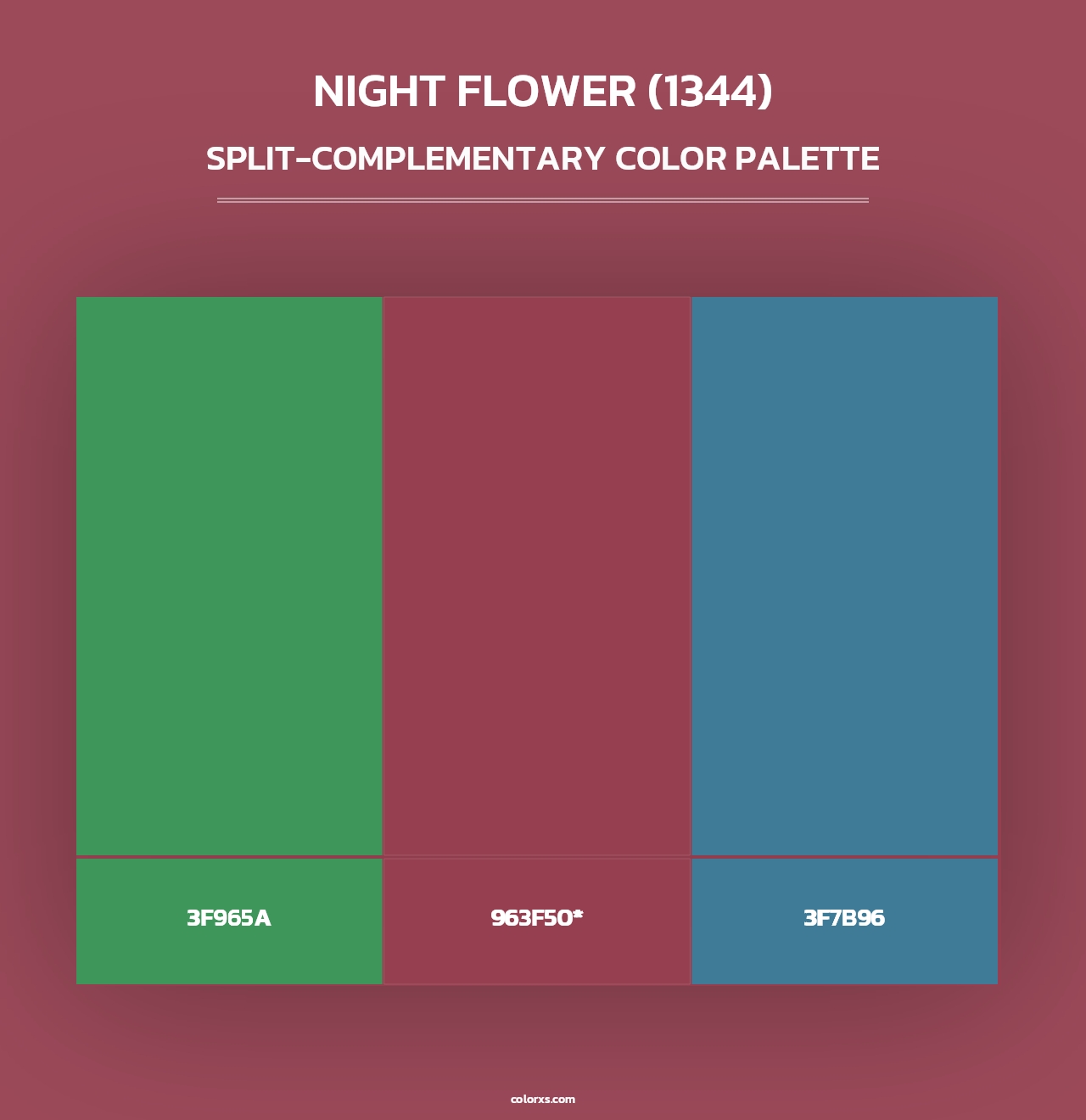 Night Flower (1344) - Split-Complementary Color Palette