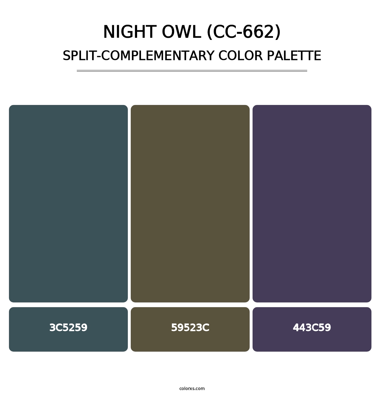 Night Owl (CC-662) - Split-Complementary Color Palette