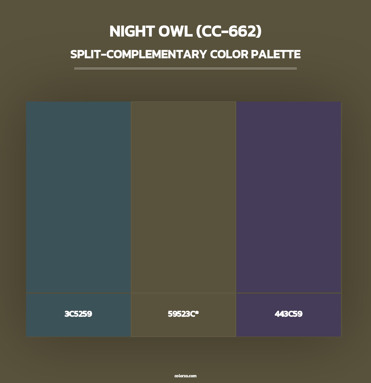Night Owl (CC-662) - Split-Complementary Color Palette