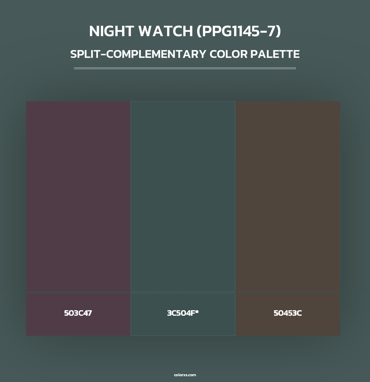 Night Watch (PPG1145-7) - Split-Complementary Color Palette