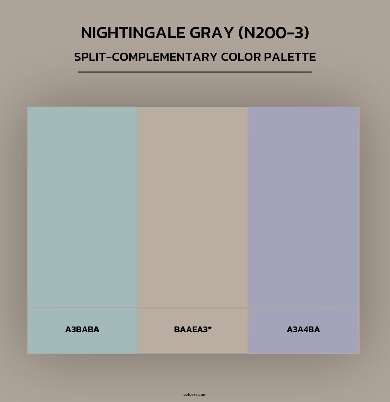Nightingale Gray (N200-3) - Split-Complementary Color Palette