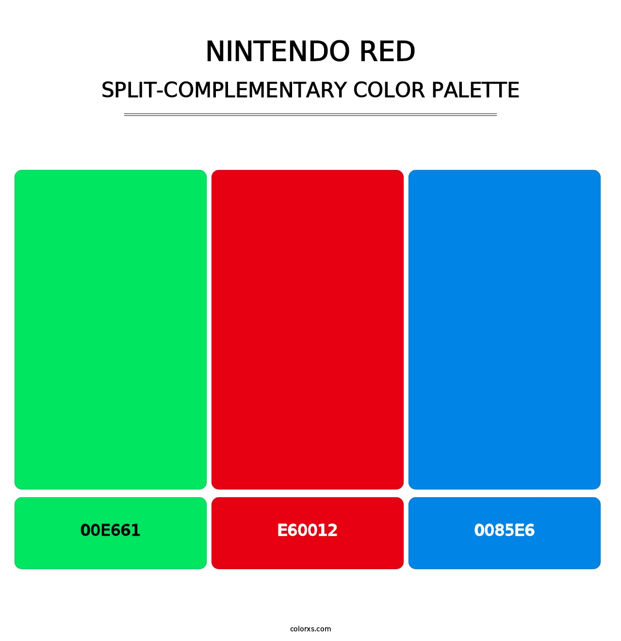 Nintendo Red - Split-Complementary Color Palette