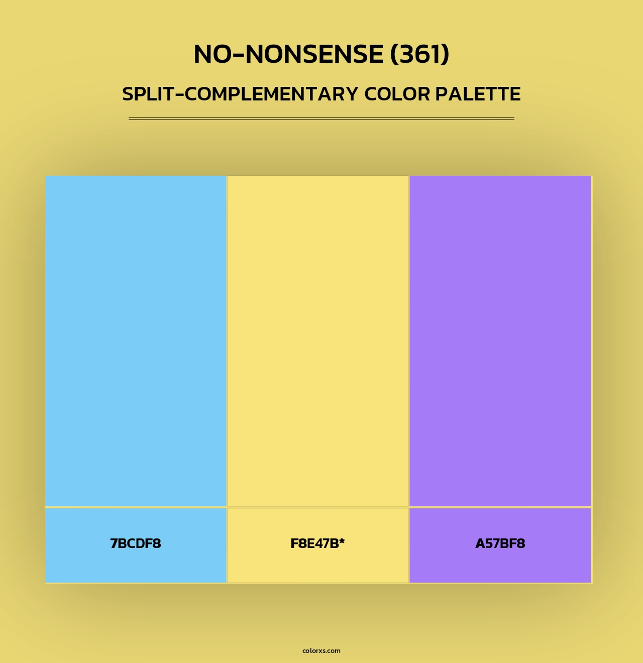 No-Nonsense (361) - Split-Complementary Color Palette