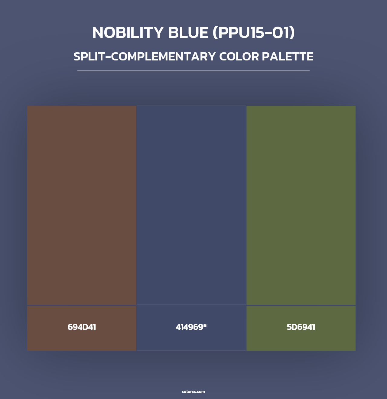 Nobility Blue (PPU15-01) - Split-Complementary Color Palette