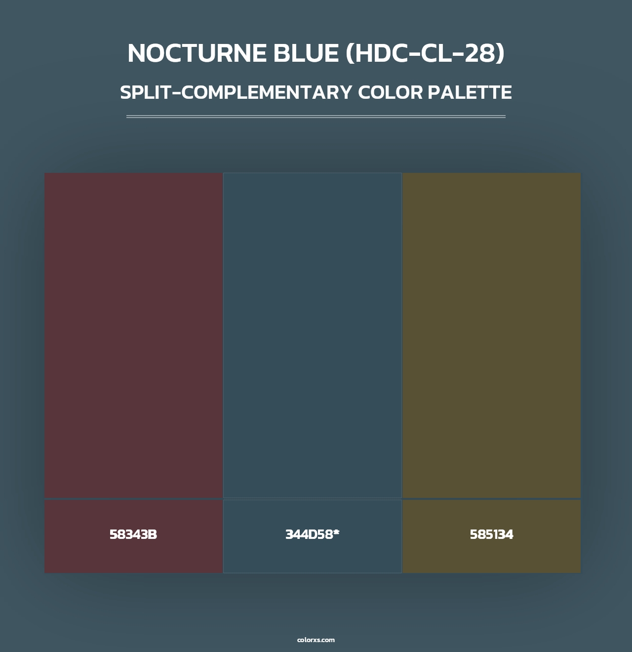 Nocturne Blue (HDC-CL-28) - Split-Complementary Color Palette