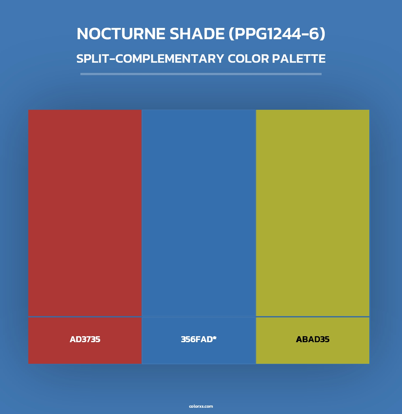 Nocturne Shade (PPG1244-6) - Split-Complementary Color Palette