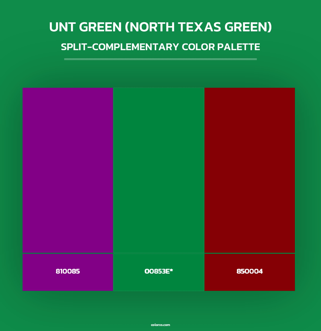 UNT Green (North Texas Green) - Split-Complementary Color Palette