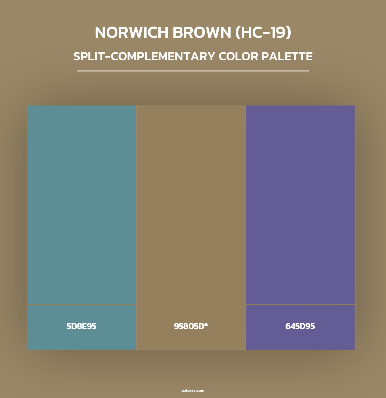 Norwich Brown (HC-19) - Split-Complementary Color Palette
