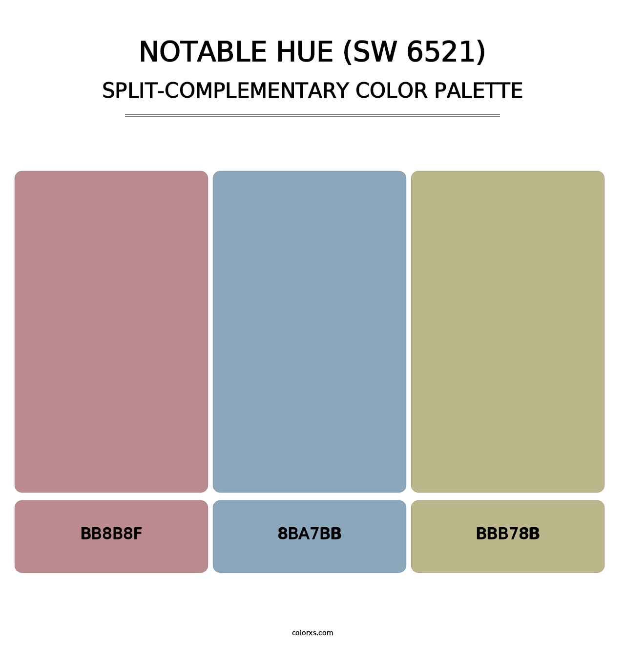 Notable Hue (SW 6521) - Split-Complementary Color Palette