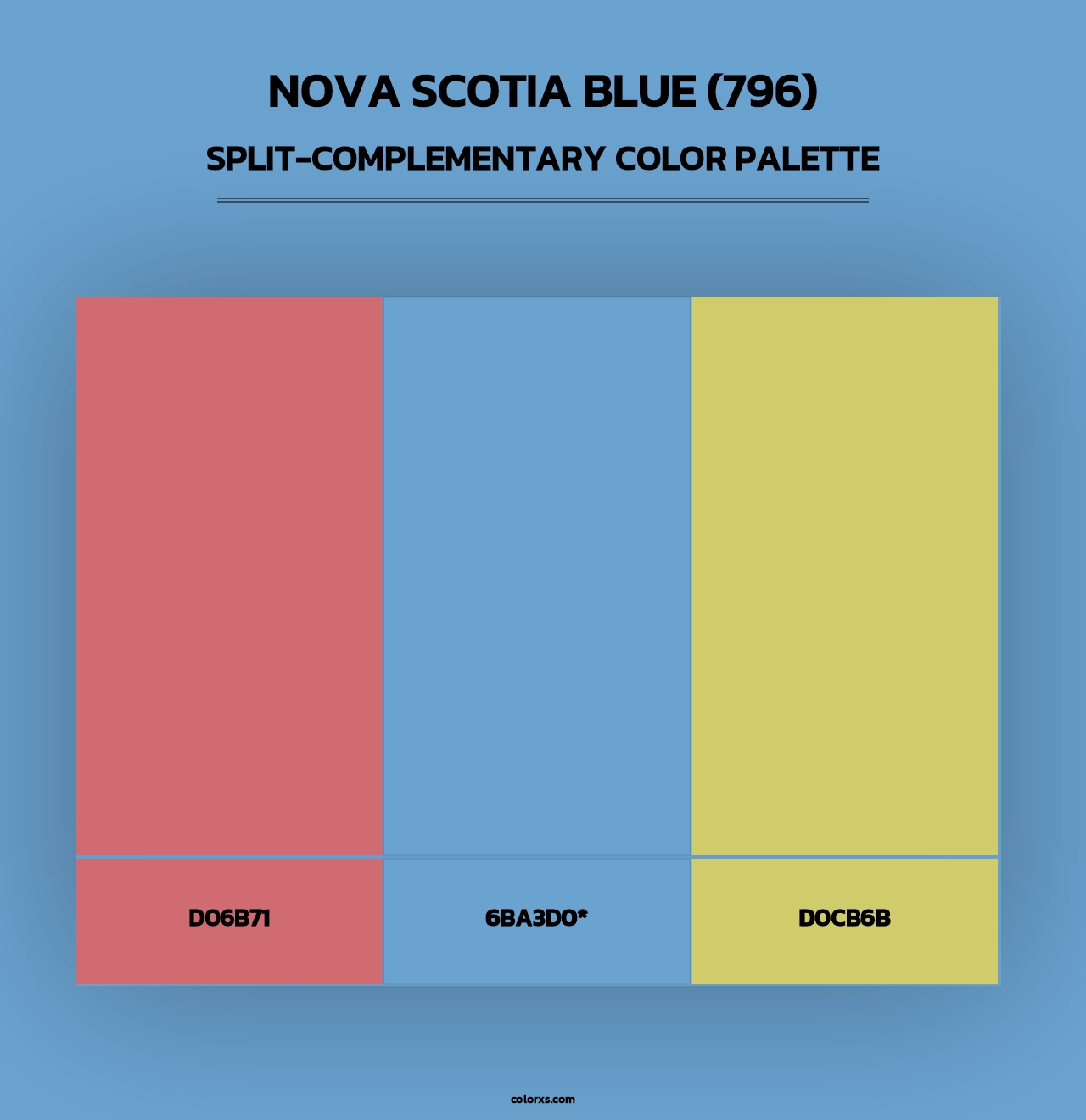 Nova Scotia Blue (796) - Split-Complementary Color Palette