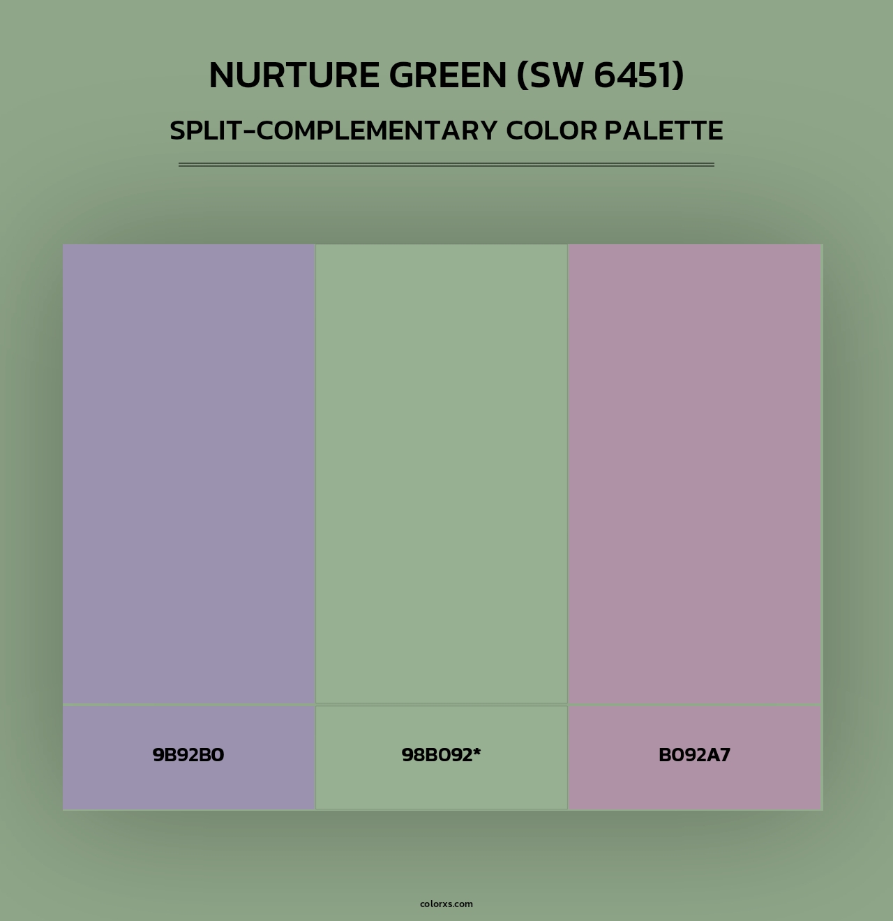 Nurture Green (SW 6451) - Split-Complementary Color Palette