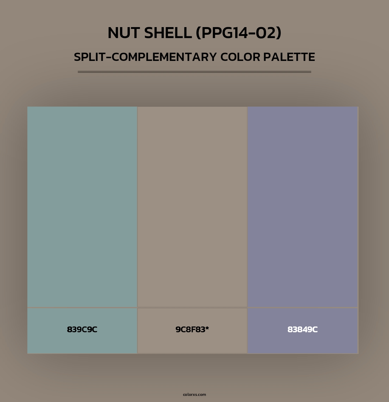 Nut Shell (PPG14-02) - Split-Complementary Color Palette