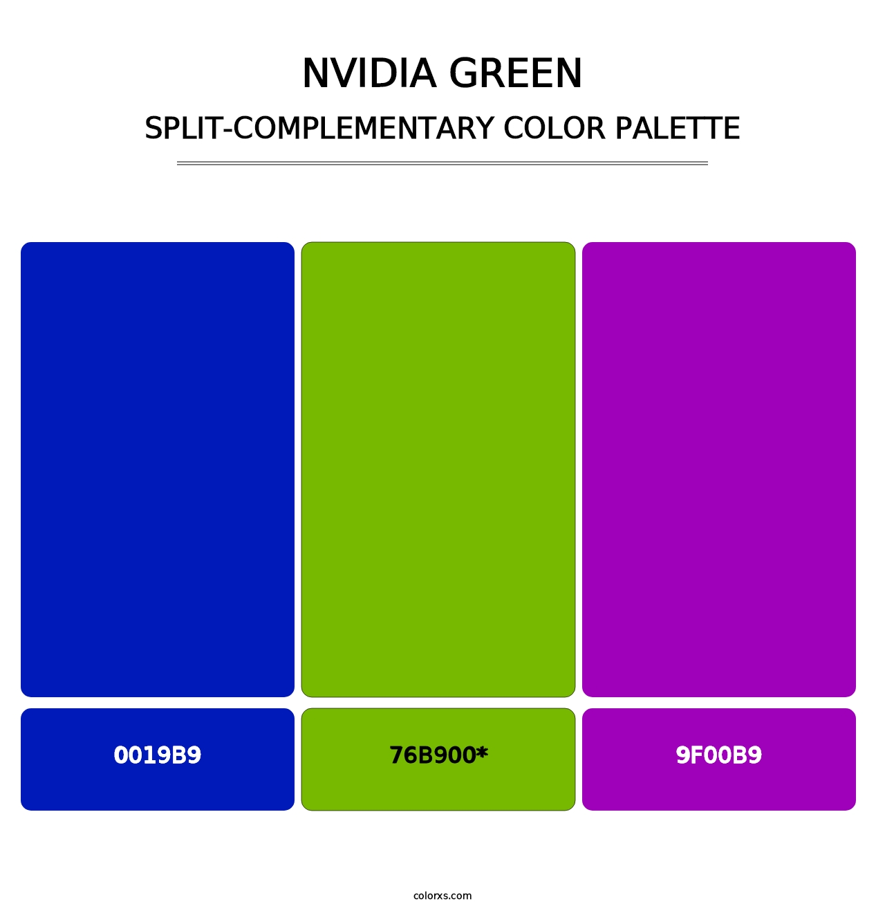 Nvidia Green - Split-Complementary Color Palette