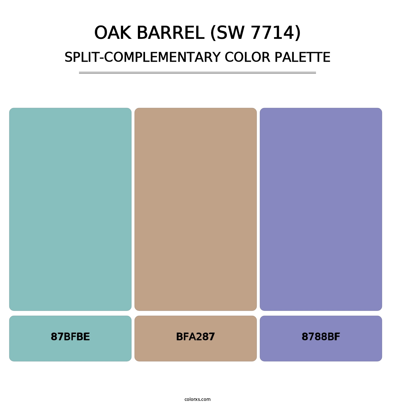 Oak Barrel (SW 7714) - Split-Complementary Color Palette