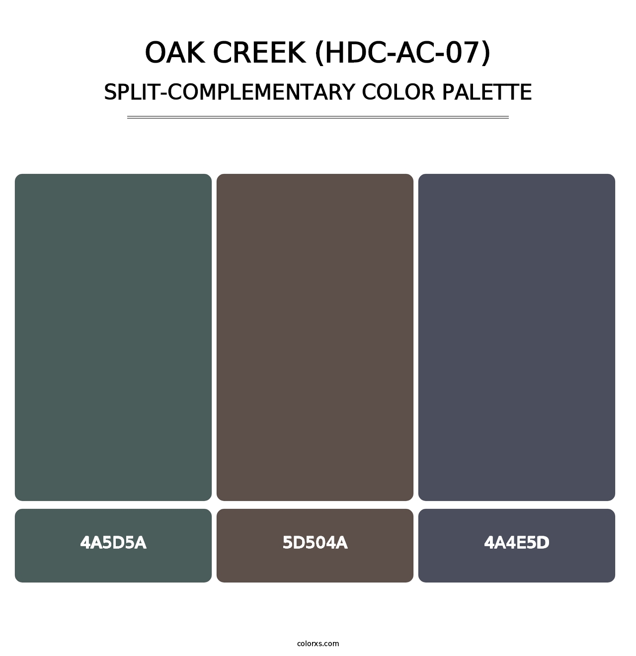 Oak Creek (HDC-AC-07) - Split-Complementary Color Palette