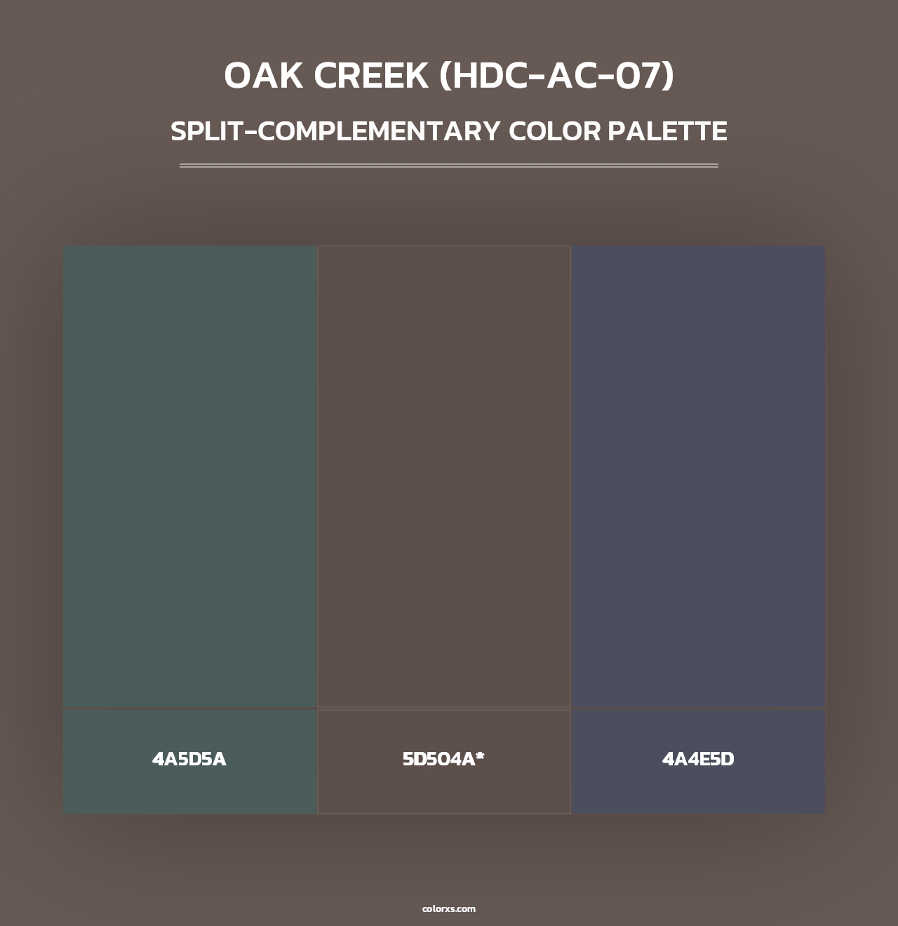 Oak Creek (HDC-AC-07) - Split-Complementary Color Palette
