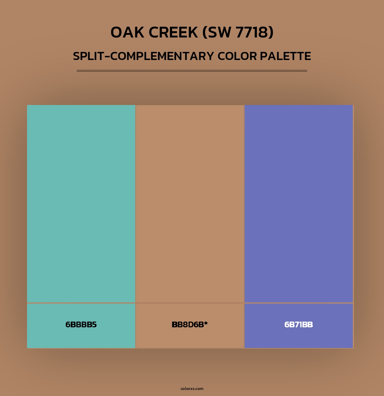 Oak Creek (SW 7718) - Split-Complementary Color Palette