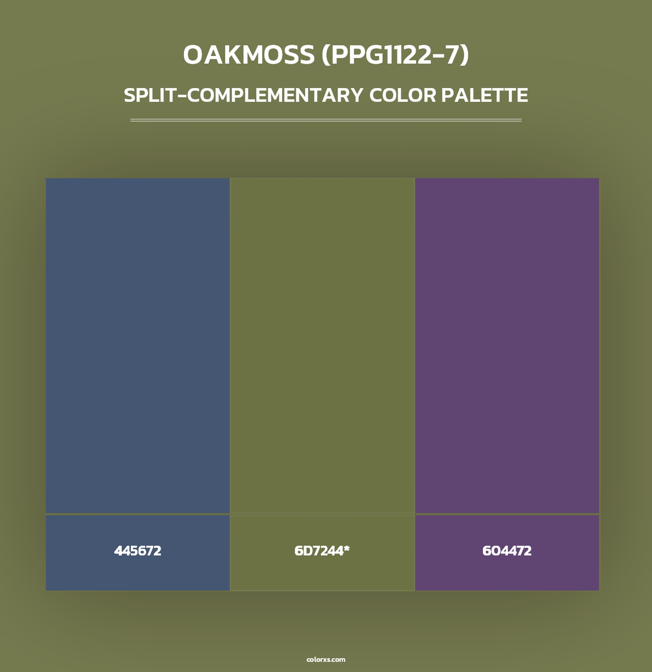 Oakmoss (PPG1122-7) - Split-Complementary Color Palette