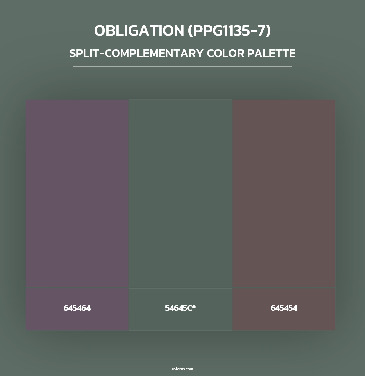Obligation (PPG1135-7) - Split-Complementary Color Palette