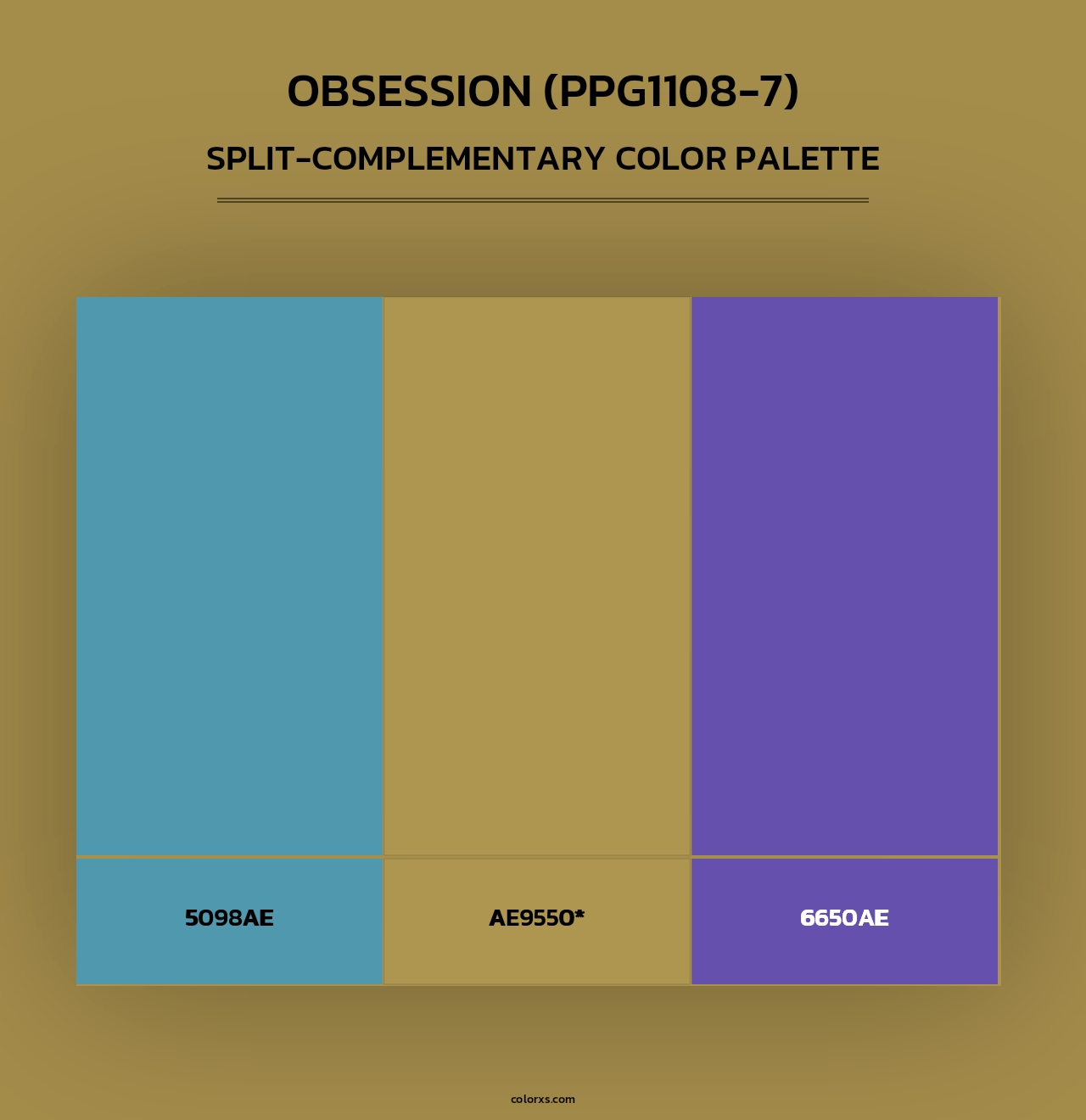 Obsession (PPG1108-7) - Split-Complementary Color Palette