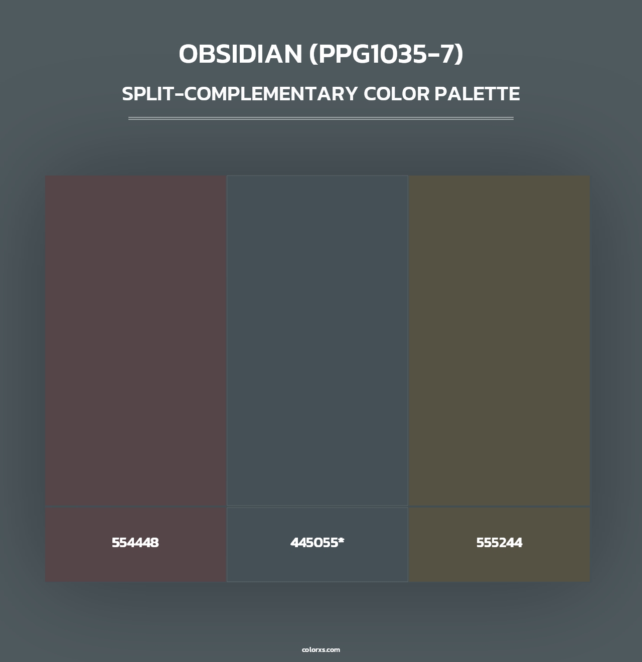 Obsidian (PPG1035-7) - Split-Complementary Color Palette